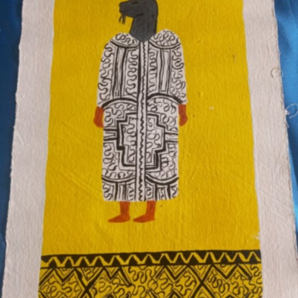 Peruvian oil painting shaman amazon jungle 12.12. x 8 Inches - Picture 2 of 7